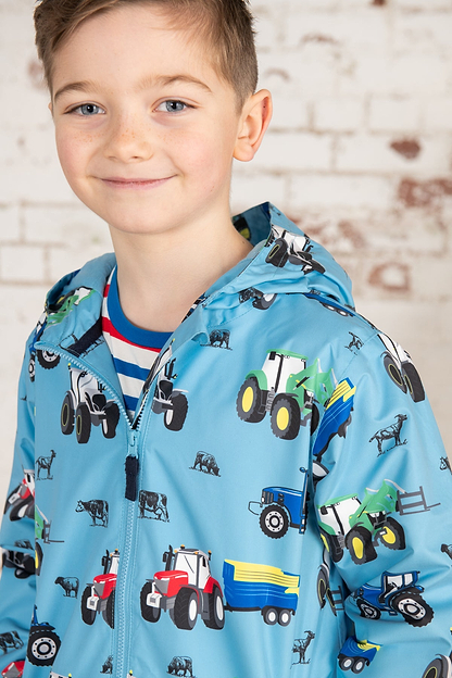 Ethan Jacket - Blue Tractor Print-Lighthouse