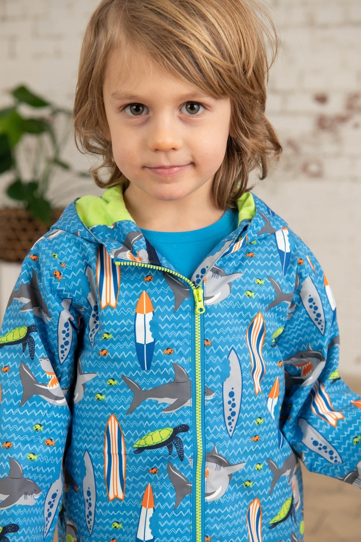 Ethan Jacket - Shark Surf Print-Lighthouse