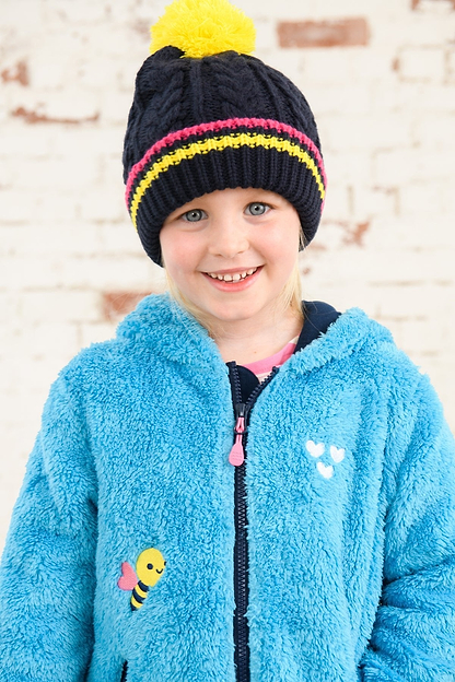 Gracie Sherpa Fleece - Bright Teal Bee-Lighthouse