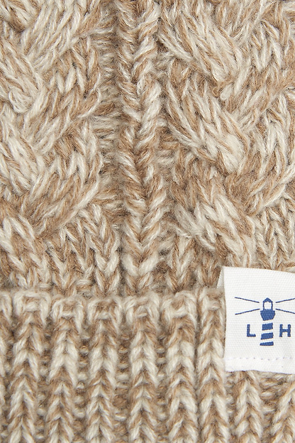 Hannah Bobble Hat - Almond Navy-Lighthouse