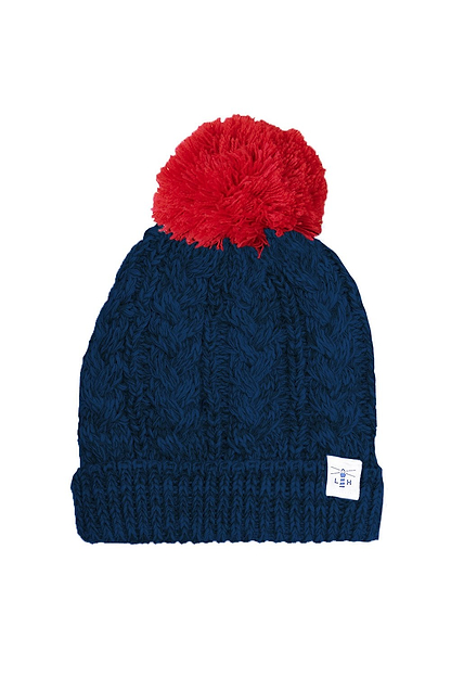 Hannah Bobble Hat - Navy Red-Lighthouse