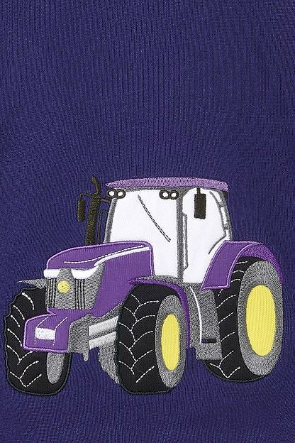 Jill Hoodie - Purple Tractor Applique-Lighthouse