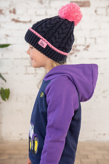 Jill Hoodie - Purple Tractor Applique-Lighthouse