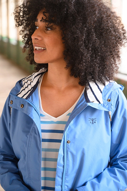 Long Beachcomber Jacket - Marine Blue-Lighthouse