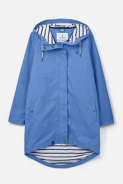 Long Beachcomber Jacket - Marine Blue-Lighthouse