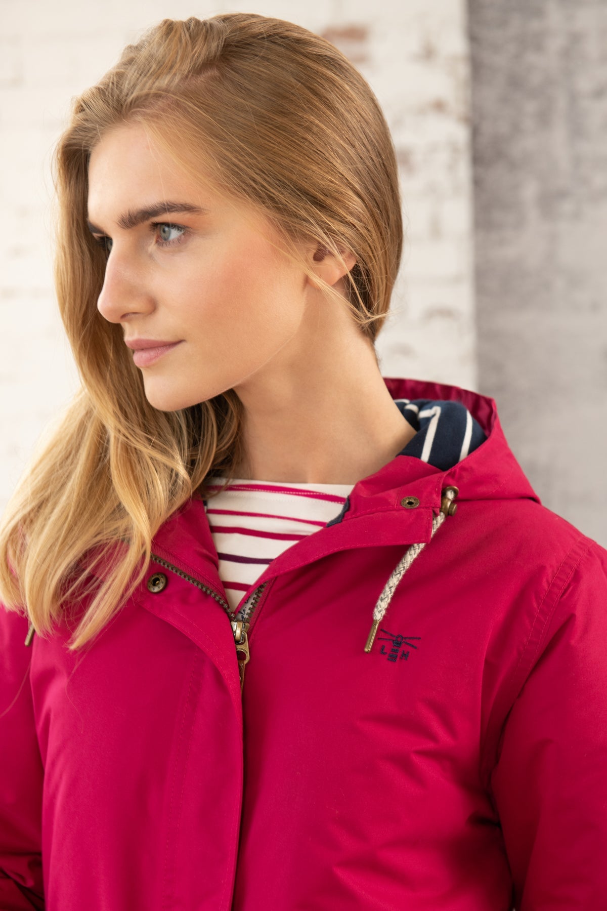 Long Iona Coat - Raspberry-Lighthouse