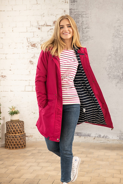 Long Iona Coat - Raspberry-Lighthouse