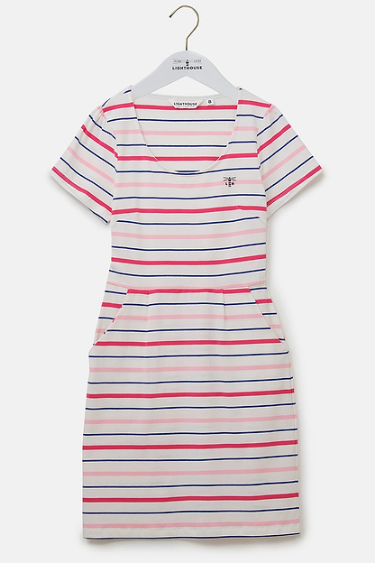 Lydia Dress - Pink Stripe-Lighthouse