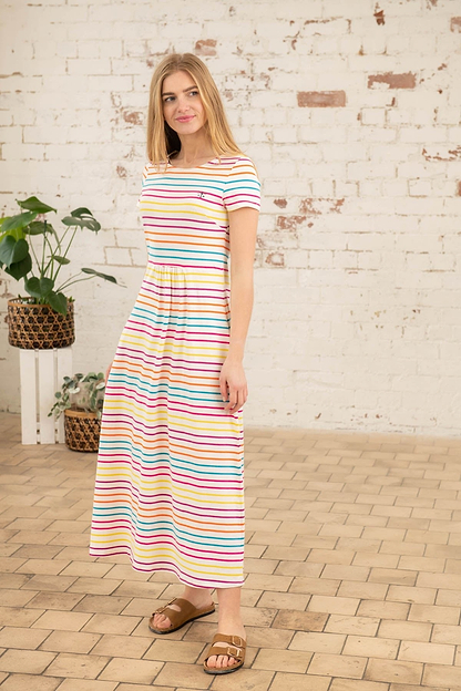 Lyla Dress - Teal Pink Stripe-Lighthouse