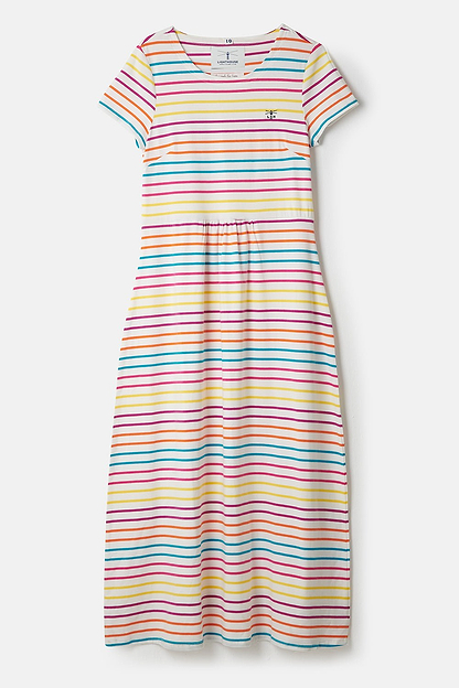 Lyla Dress - Teal Pink Stripe-Lighthouse