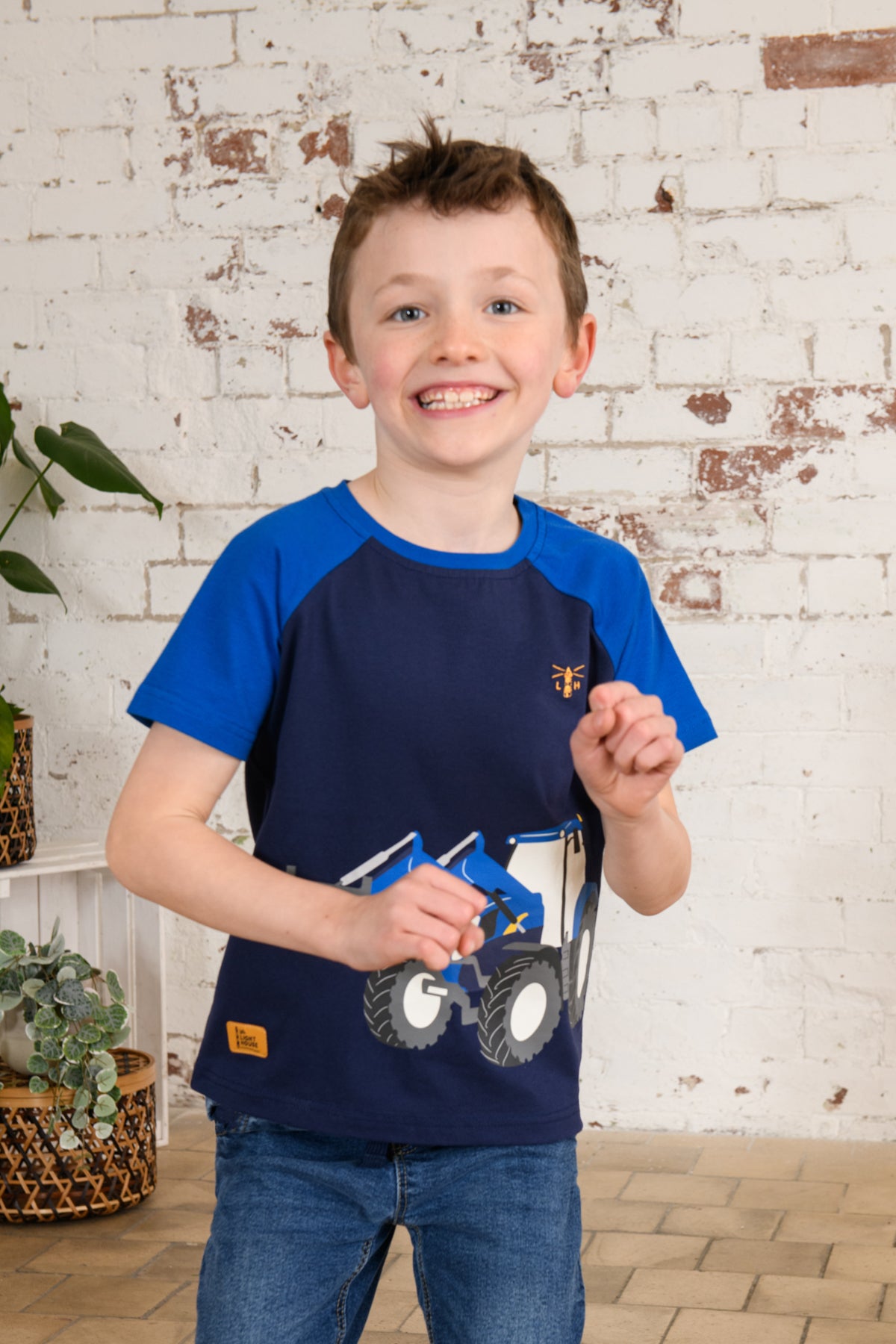 Mason Tee Shirt - Blue Front Loader-Lighthouse