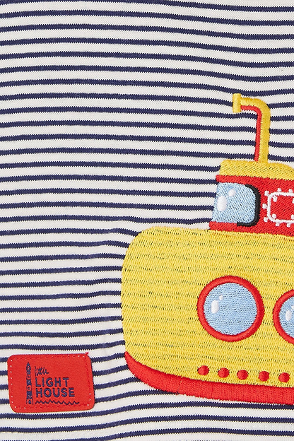 Oliver Short Sleeve Top - Eclipse Stripe Submarine-Lighthouse