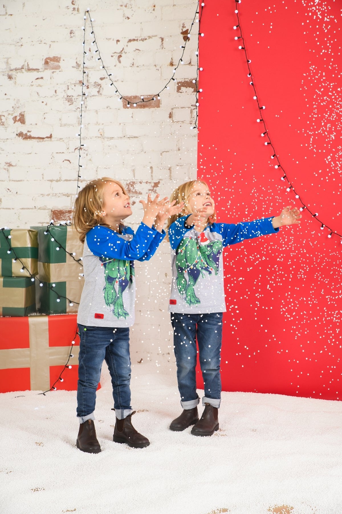 Oliver Top - Christmas Dino - Lighthouse