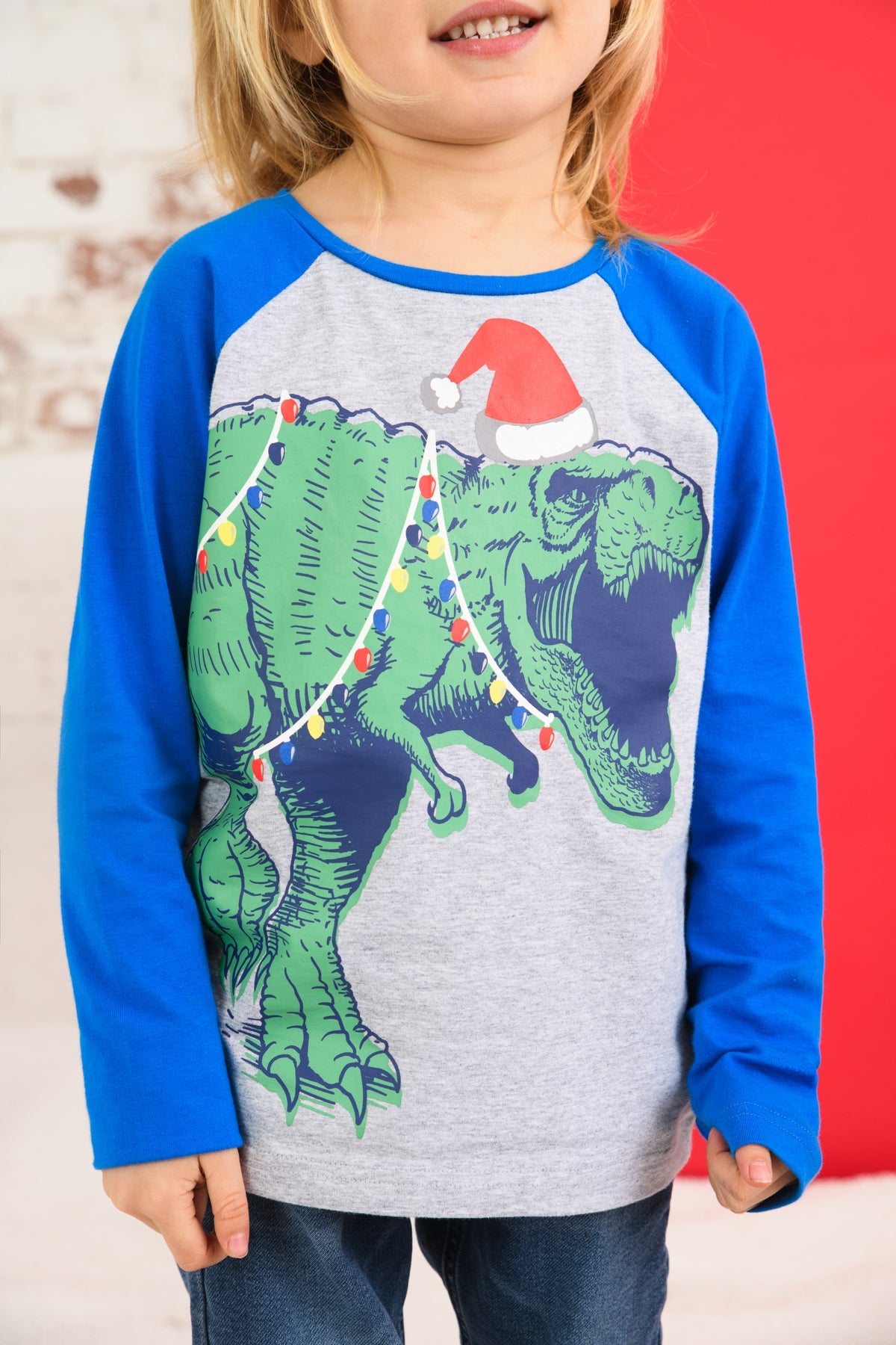 Oliver Top - Christmas Dino - Lighthouse