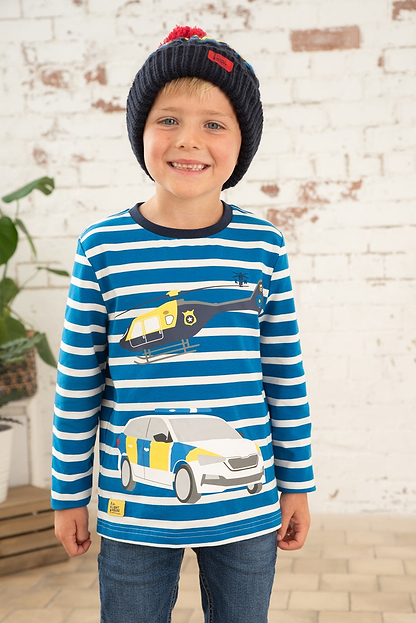 Oliver Top - Police Helicopter Print-Lighthouse