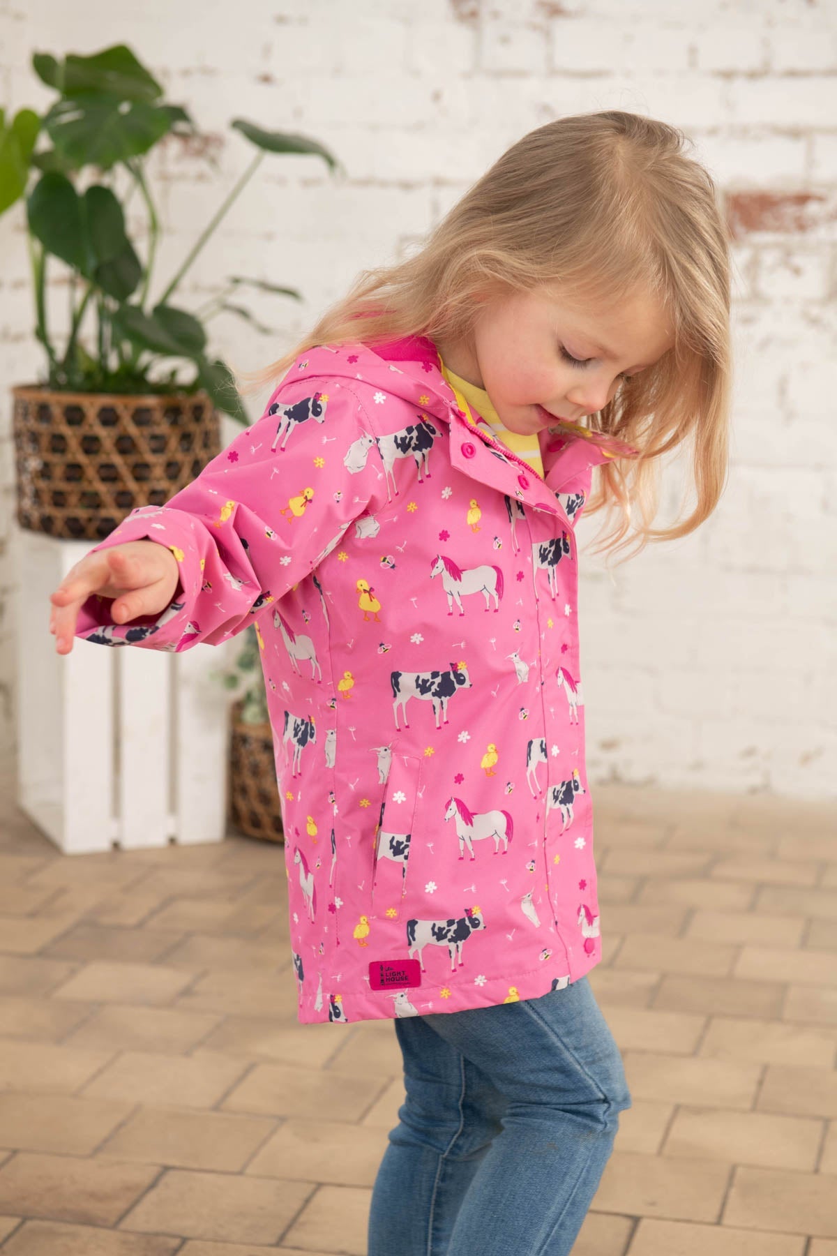 Olivia Jacket - Sweet Pea Farm Print - Lighthouse