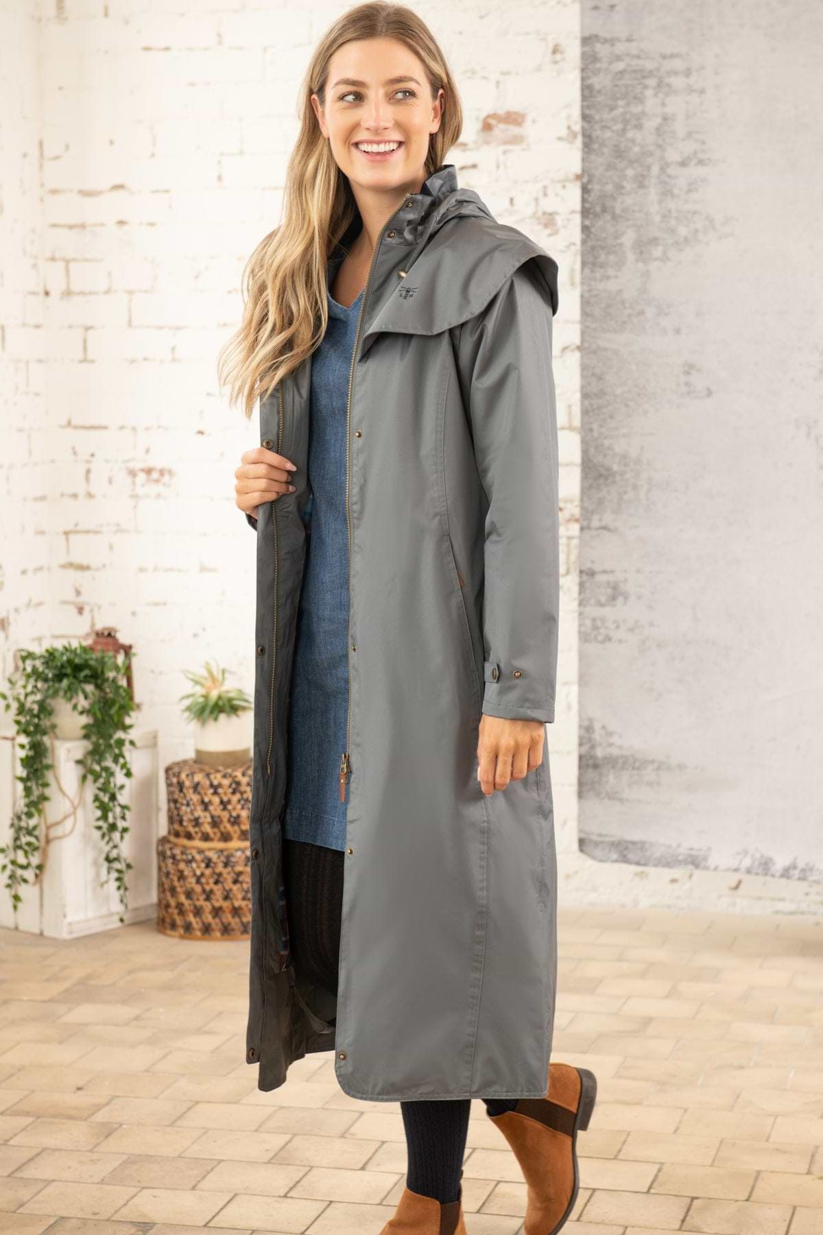 Outback Full Length Waterproof Raincoat - Urban Grey-Lighthouse