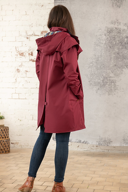 Outrider 3/4 Length Waterproof Raincoat - Berry-Lighthouse