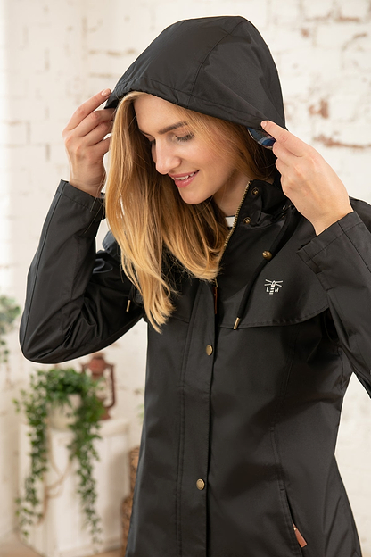 Outrider 3/4 Length Waterproof Raincoat - Black-Lighthouse