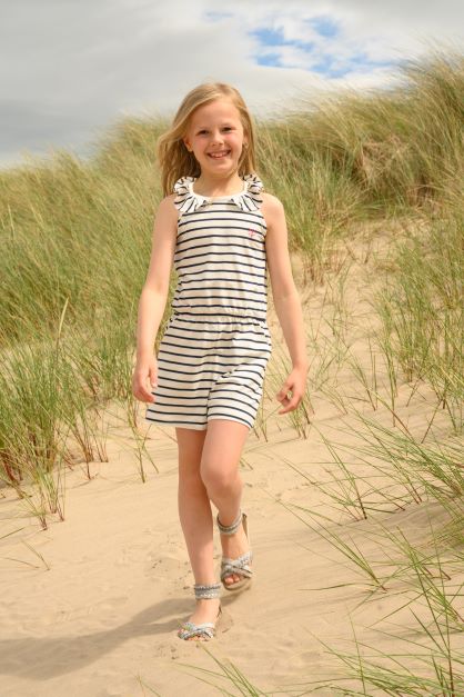 Penelope Playsuit - Cloud Stripe-Lighthouse