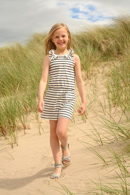 Penelope Playsuit - Cloud Stripe-Lighthouse
