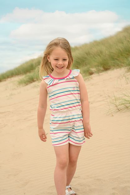Penelope Playsuit - Teal Pink Stripe-Lighthouse