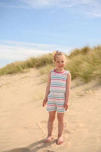 Penelope Playsuit - Teal Pink Stripe-Lighthouse