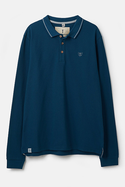 Pier Long Sleeve Polo - Blue Steel - Lighthouse