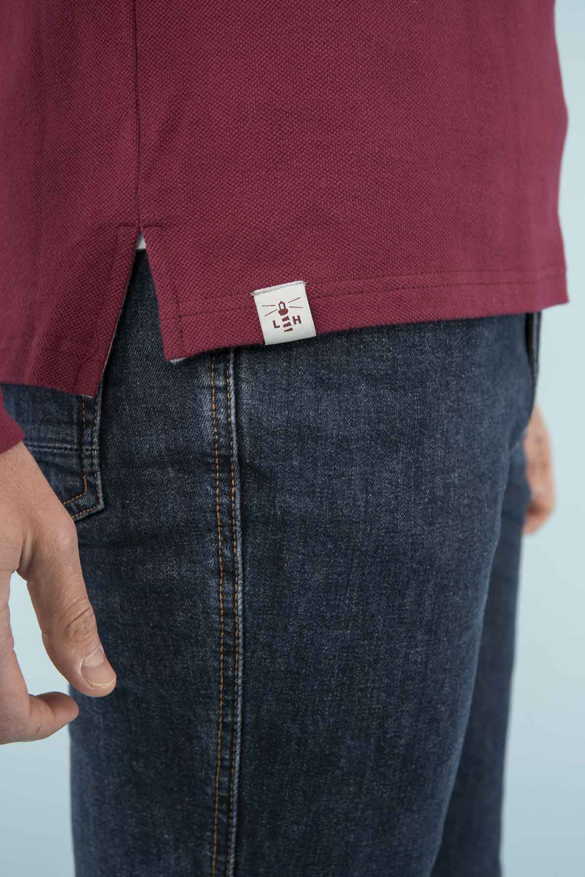 Pier Long Sleeve Polo - Bordeaux - Lighthouse