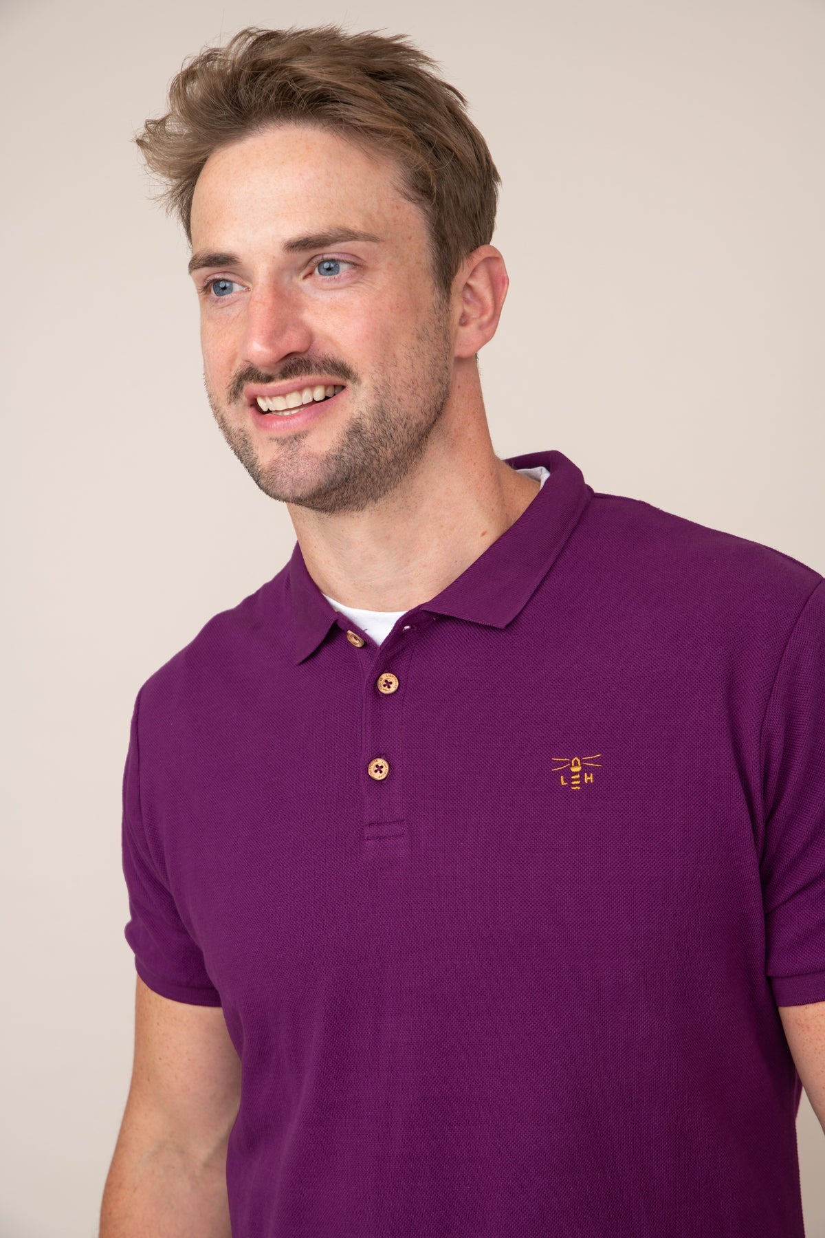 Pier Polo Shirt - Grape Pique - Lighthouse