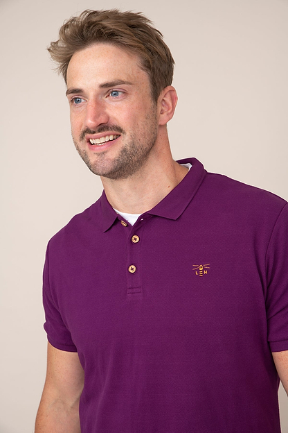 Pier Polo Shirt - Grape Pique - Lighthouse