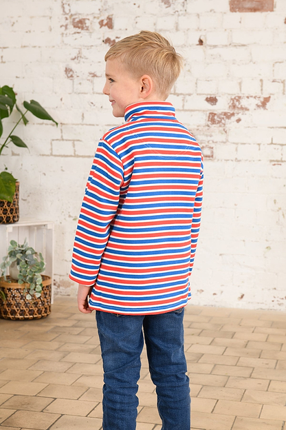 Riley Sweatshirt - Blue Red Stripe-Lighthouse