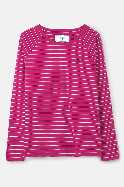 Seashore Long Sleeved Top - Deep Raspberry-Lighthouse