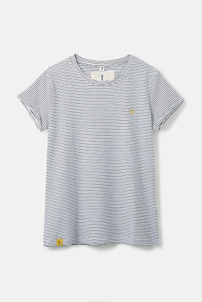 Seashore T Shirt - Cloud Midnight Stripe - Lighthouse