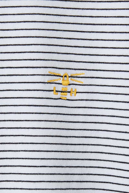 Seashore T Shirt - Cloud Midnight Stripe - Lighthouse
