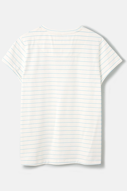 Seashore T Shirt - Cloud Pale Blue Stripe-Lighthouse