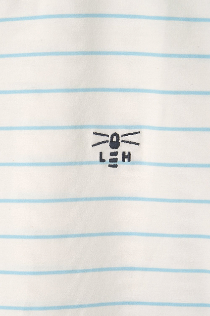 Seashore T Shirt - Cloud Pale Blue Stripe-Lighthouse