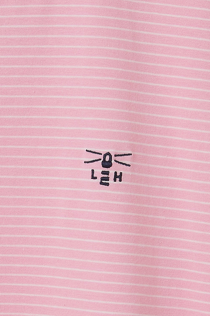 Seashore T Shirt - Rose Pink Stripe - Lighthouse