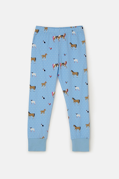 Short Sleeved Pyjamas - Blue Animal Print-Lighthouse