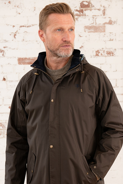 Stockman Full Length Rain Coat - Chocolate-Lighthouse