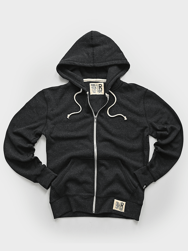 Supersoft Midweight Heather Black Full Zip Hoody - Roots of Fight Canada