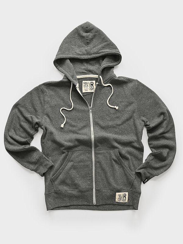 Supersoft Midweight Heather Grey Full Zip Hoody - Roots of Fight Canada