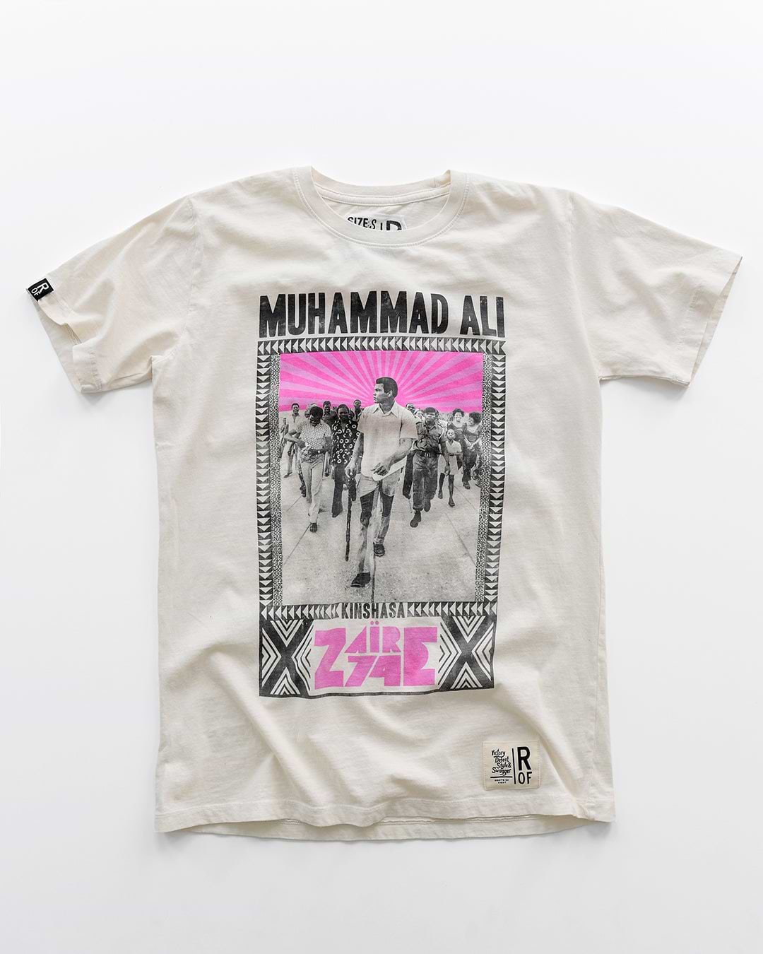 Ali Kinshasa Zaire '74 White Tee - Roots of Fight Canada