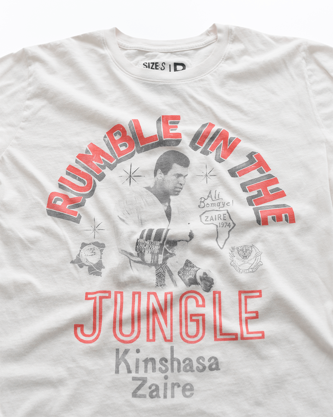 Ali Rumble Kinshasa Zaire White Tee - Roots of Fight Canada