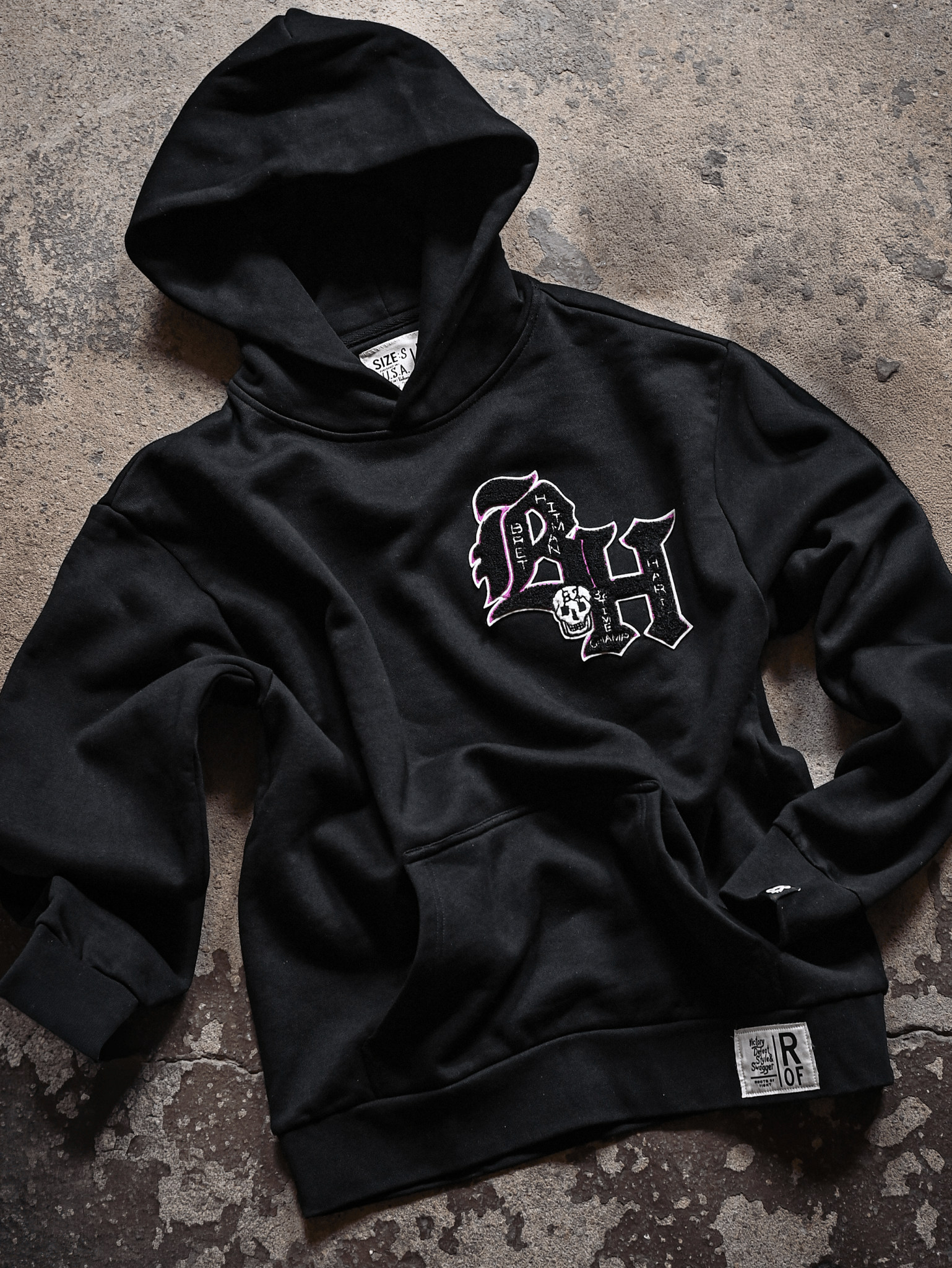 Bret Hart Hitman Black PO Heavyweight Hoody - Roots of Fight Canada