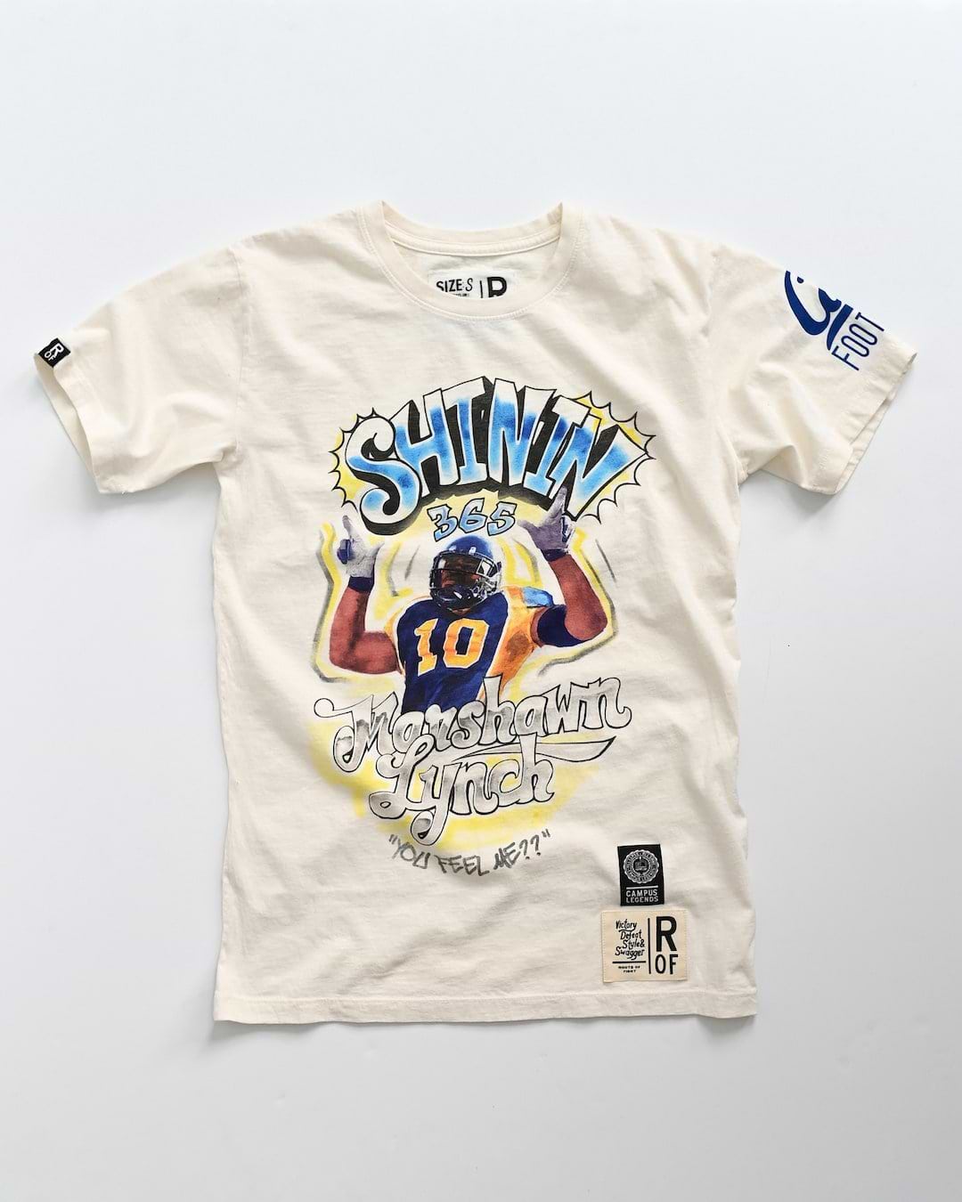CAL - Marshawn Lynch Shinin' 365 White Tee - Roots of Fight Canada