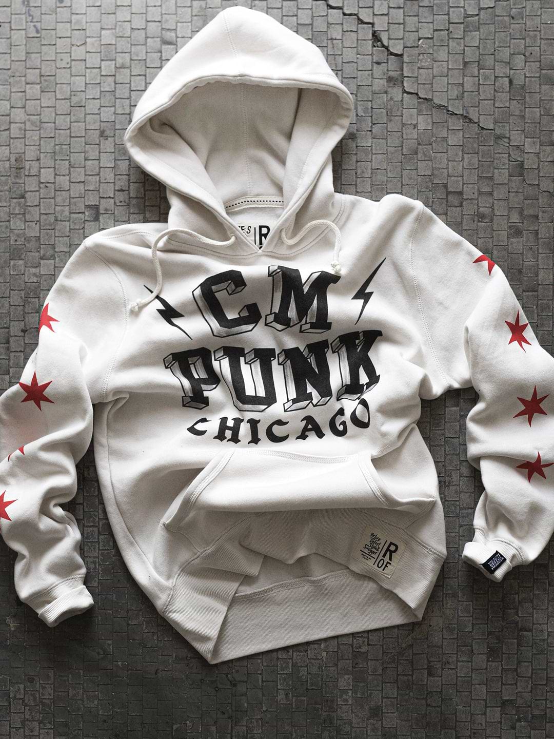 CM Punk Chicago White PO Hoody - Roots of Fight Canada