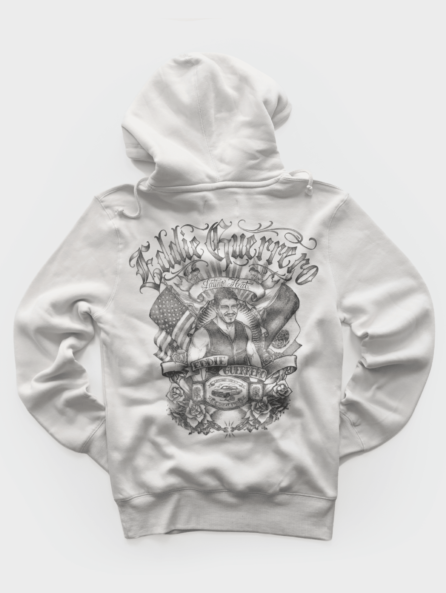 Eddie Guerrero Latino Heat White PO Hoody - Roots of Fight Canada