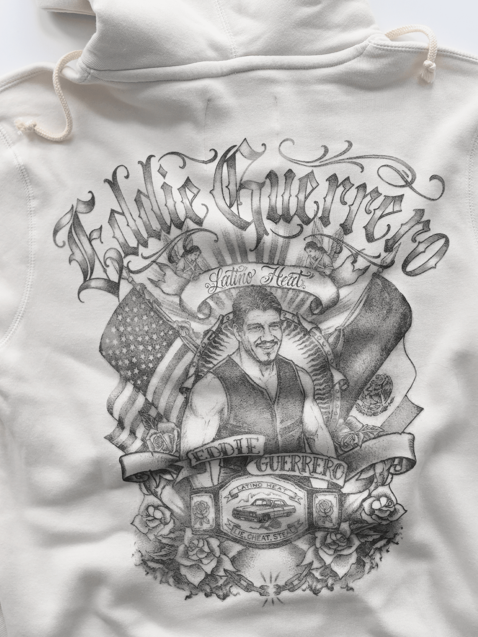 Eddie Guerrero Latino Heat White PO Hoody - Roots of Fight Canada