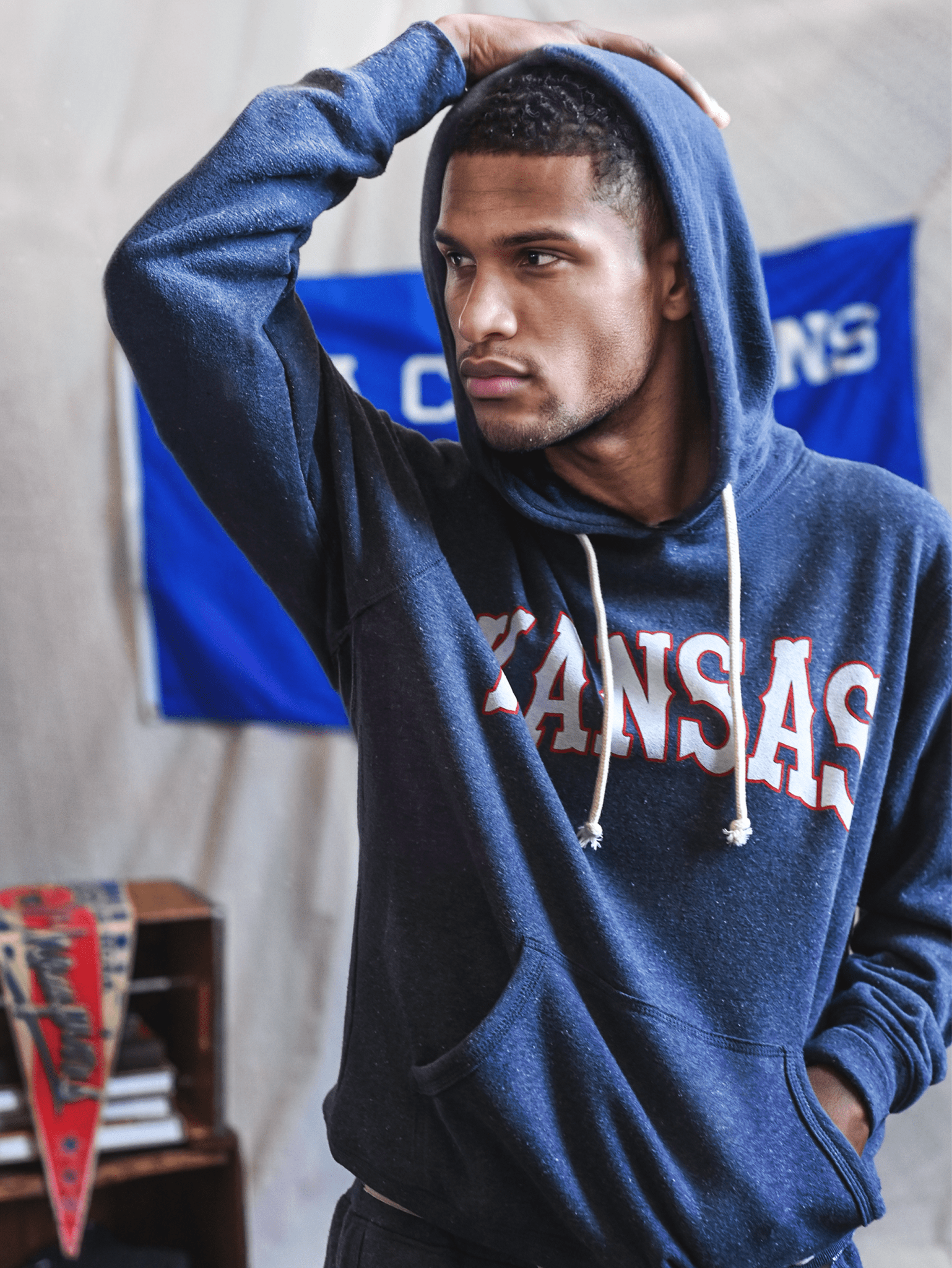KU - Paul Pierce #34 Navy PO Hoody - Roots of Fight Canada